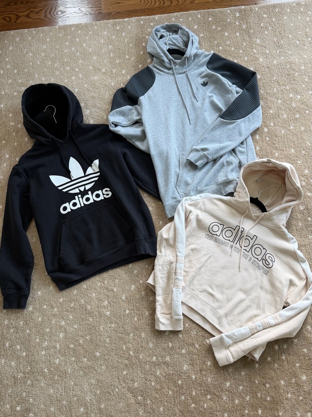Adidas Hoodie Trio - Black, Grey, Cream Crop Hoodie NWOT small